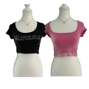 Bundle Of Two Cropped Cotton On Size XS Tops Fits great